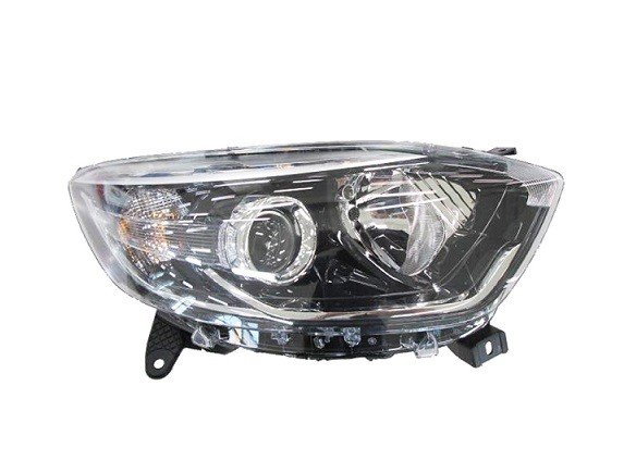 Farol direito h1+h1 eletrico base preta com perfil cromado tipo a com motor