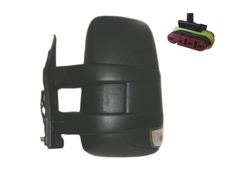 Acessar a peça Espelho retrovisor manual esquerdo, convexo, com indicador (curto) (2 pinos)