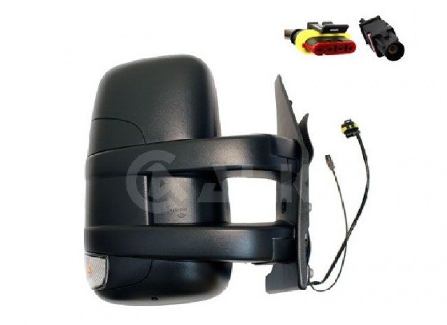 Acessar a peça Espelho retrovisor manual direito, convexo, com indicador, com antena (curto) (2 pinos)