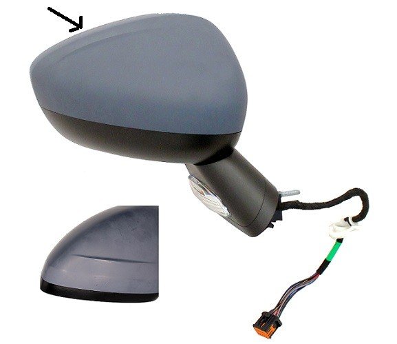 Espelho dir. electrico/term./conv./preparado/sonda temperatura/pisca/base negra,9pins