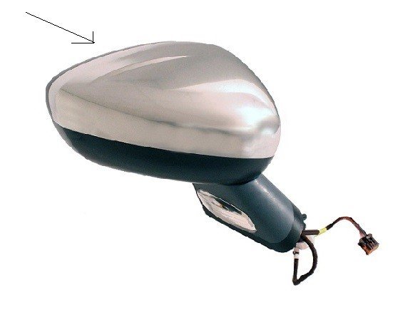 Acessar a peça Espelho retrovisor cromado direito elétrico, térmico, rebatível, pisca + sonda + cortesia + memória