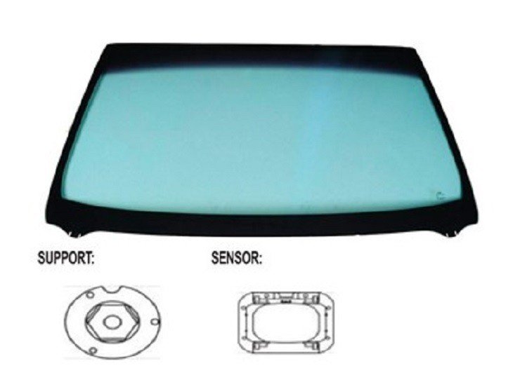 Para-brisas verde ctrl solar serigr. mod. base esp. sensor chuva/luz friso en u/inf janela