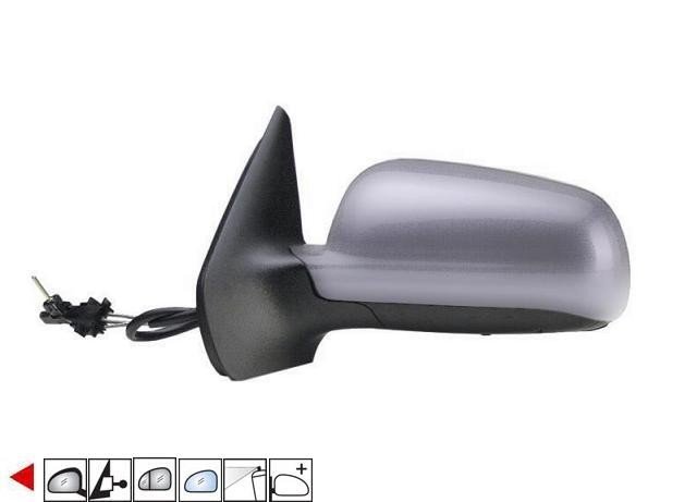 Acessar a peça Espelho retrovisor mecânico esquerdo, asférico, azul, preparado (modelo grande)