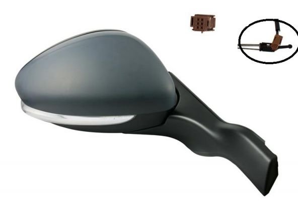 Acessar a peça Espelho direito, completo, mecânico, convexo, com pisca, sonda temperatura, 4pins