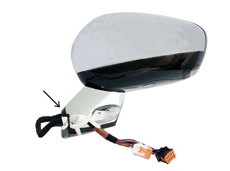 Retrovisor esquerdo cromado elétrico, aquecido, rebatível + luz + cortesia + memória pour CITROEN DS4  Retrovisor esquerdo cromado elétrico, aquecido, rebatível + luz + cortesia + memória pour CITROEN DS4