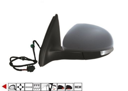 Acessar a peça Esquerda elétrica, aquecida, dobrável, retrovisor preparado + pisca + cortesia + memória