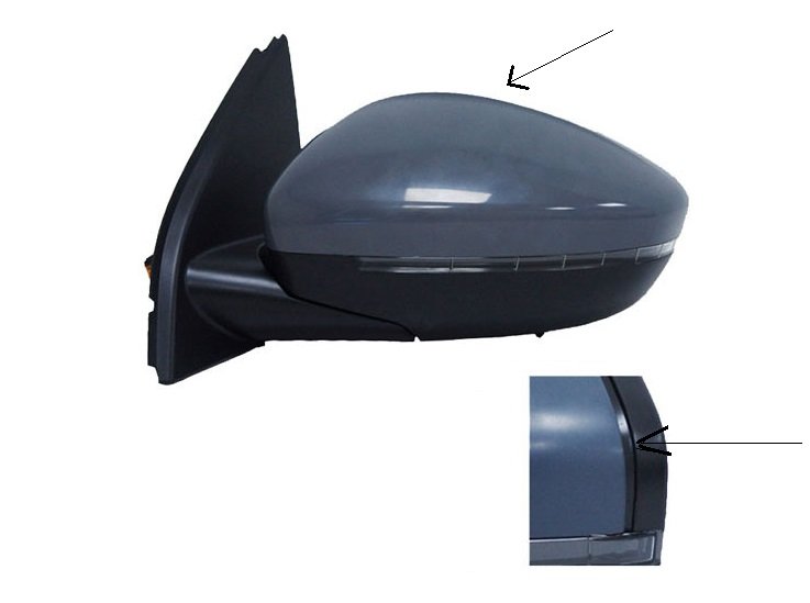 Acessar a peça Espelho esquerdo elétrico, térmico, dobrável + pisca + cortesia + lateral [ondulado]