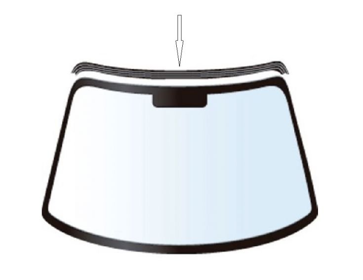 Acessar a peça Friso superior para-brisas Acessar a peça Friso superior para-brisas