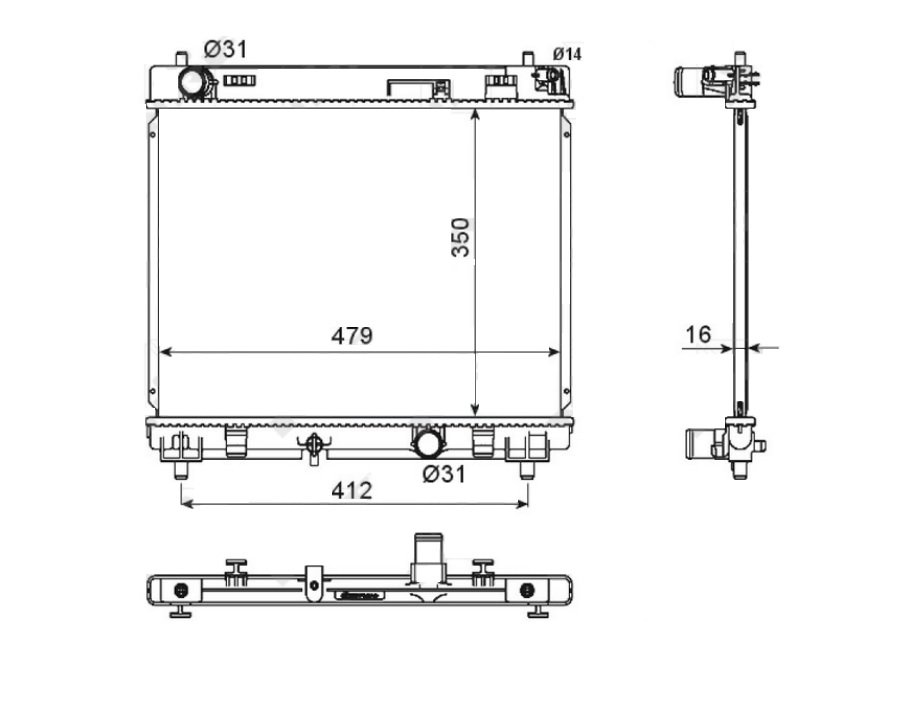Radiador 1.4l d4d TOYOTA YARIS  pour TOYOTA YARIS  Radiador 1.4l d4d TOYOTA YARIS  pour TOYOTA YARIS