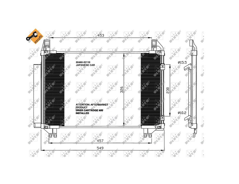 Condensador de ar condicionado TOYOTA YARIS  pour TOYOTA YARIS  Condensador de ar condicionado TOYOTA YARIS  pour TOYOTA YARIS