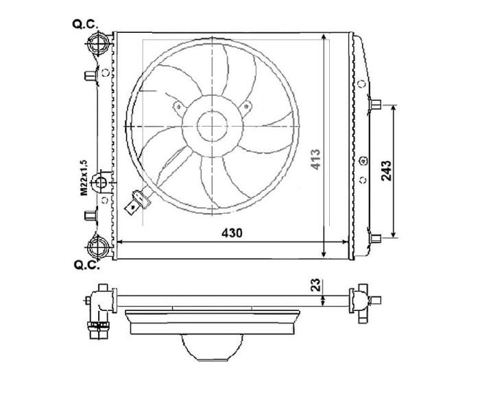 Acessar a peça Radiador 1,2l - 1,4l Acessar a peça Radiador 1,2l - 1,4l