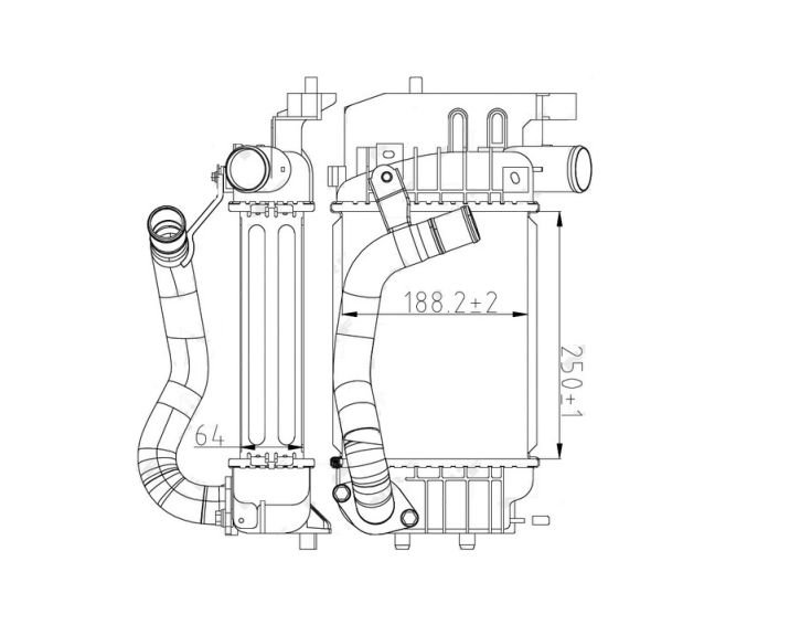 Acessar a peça Resfriador de ar turbo 1.4l Acessar a peça Resfriador de ar turbo 1.4l