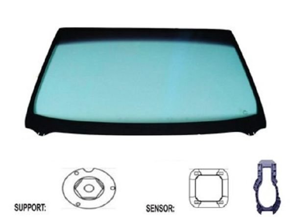 Acessar a peça Para-brisas verde acustico serigrafia base espelho sensor chuva friso inferior janela