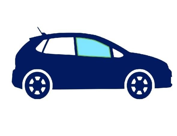 Acessar a peça Janela de vidro lateral direita frente 5ptas tingida de verde