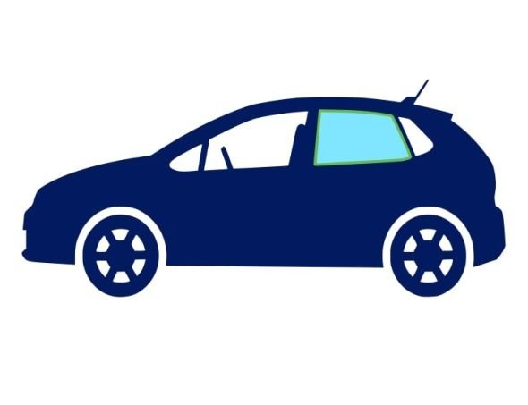 Acessar a peça Janela de vidro traseira esquerda verde 5ptas