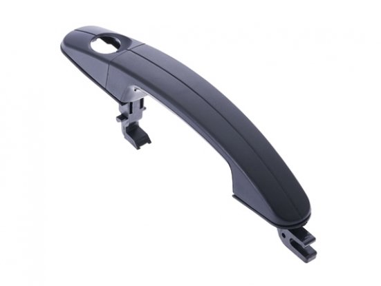 Acessar a peça Puxador porta frente esquerda com embelezador preta rugosa com olho fechadura