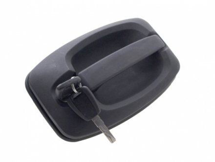 Acessar a peça Puxador porta frente esquerda preta rugosa com olho fechadura com conjunto chaves