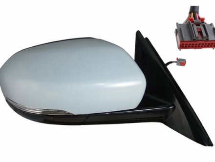 Acessar a peça Espelho retrovisor direito elétrico convexo, aquecido, rebatível + pisca + cortesia + memória, led (12 pinos)