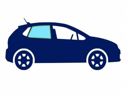 Acessar a peça Janela de vidro lateral traseira direita matizada de verde Acessar a peça Janela de vidro lateral traseira direita matizada de verde