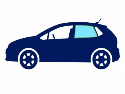 Acessar a peça Vitral lateral esquerdo traseiro matizado em verde escuro