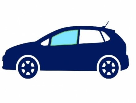 Acessar a peça Janela de vidro lateral esquerda frente matizada de verde