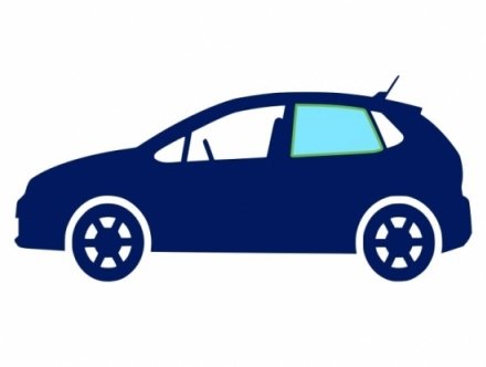 Acessar a peça Janela de vidro lateral traseira esquerda escurecida em verde