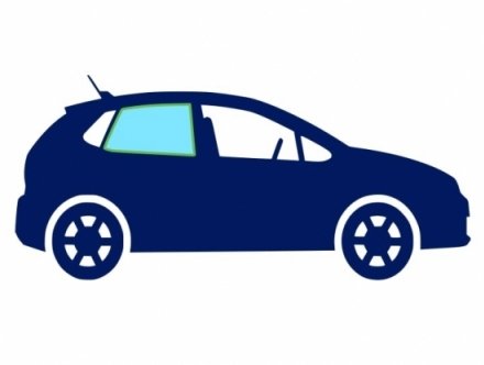 Acessar a peça Janela de vidro lateral traseira direita matizada de verde Acessar a peça Janela de vidro lateral traseira direita matizada de verde