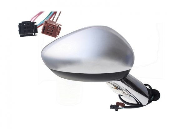 Esquerda elétrico, aquecido, espelho rebatível carcaça cromada e suporte + luz + sonda + pour CITROEN DS3  Esquerda elétrico, aquecido, espelho rebatível carcaça cromada e suporte + luz + sonda + pour CITROEN DS3