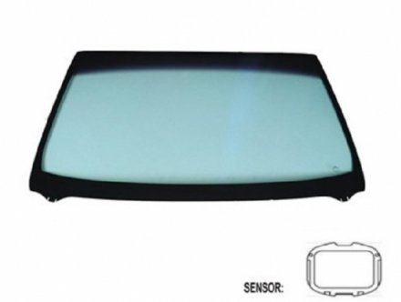 Acessar a peça Para-brisas verde controlo solar serigr. base esp. sensor chuva/luz friso sup/inf janela