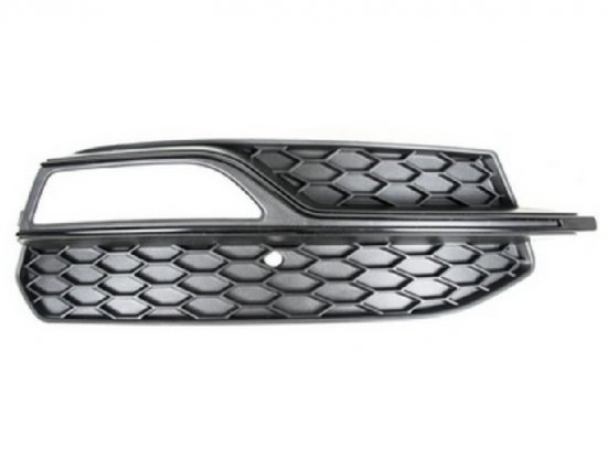 Grelha direita do para choques frente preta com friso + orifícios de nevoeiro [s-line]