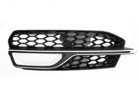 Acessar a peça Grelha esquerda do para choques frente preta com frisos prateados + orifícios de nevoeiro [s3]