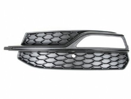 Acessar a peça Grelha esquerda do para choques frente preta com friso + orifícios de nevoeiro [s-line]