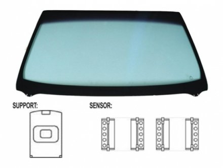 Acessar a peça Para-brisas verde controlo solar serigrafia modificada baseesp. sensor chuva/luz janela