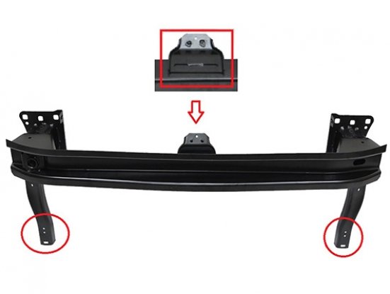 Acessar a peça Travessa para choques frente