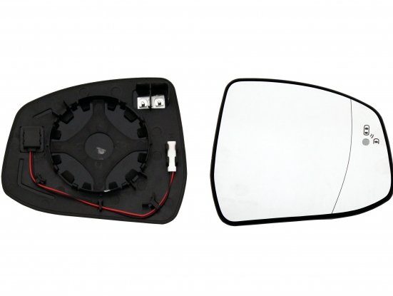 Acessar a peça Vidro + suporte retrovisor direito asférico térmico com lateral (4 pinos)