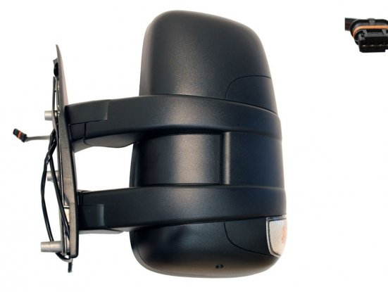 Acessar a peça Espelho retrovisor manual esquerdo convexo, indicador, sensor (braço curto - 4 pinos)