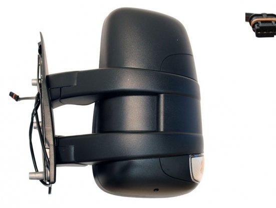 Acessar a peça Espelho retrovisor manual, direito, convexo, indicador de direção (braço curto - 2 pinos)