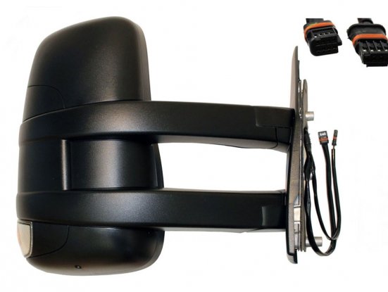 Acessar a peça Elétrico convexo, aquecido, pisca-pisca espelho direito (braço longo - 9 pinos)