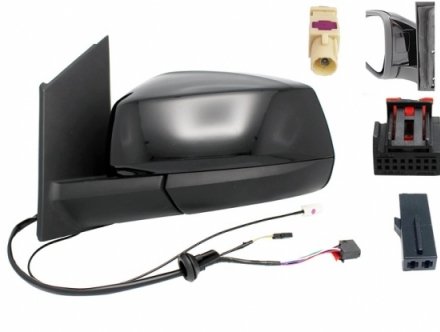 Acessar a peça Espelho esquerdo rebatível elétrico aquecido em preto brilhante antena am/fm + bsd