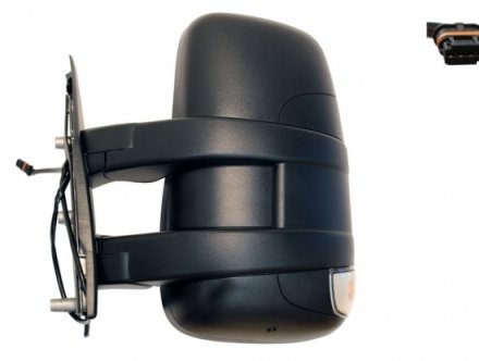 Acessar a peça Espelho retrovisor manual esquerdo convexo, indicador, sensor (braço curto - 4 pinos)