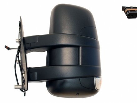 Acessar a peça Espelho retrovisor manual, direito, convexo, indicador de direção (braço curto - 2 pinos)