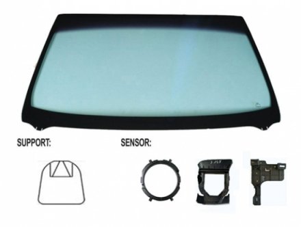 Acessar a peça Para-brisas verde ctrl solar serigr. mod. base esp. sensor chuva/luz friso inf câmara janela