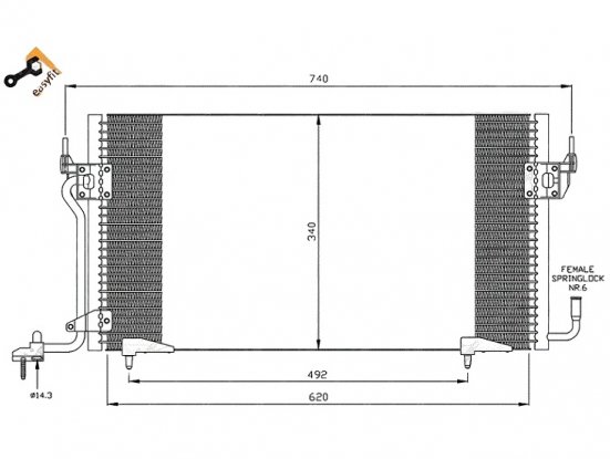 Condensador de ar condicionado diesel PEUGEOT PARTNER  pour PEUGEOT PARTNER Condensador de ar condicionado diesel PEUGEOT PARTNER  pour PEUGEOT PARTNER