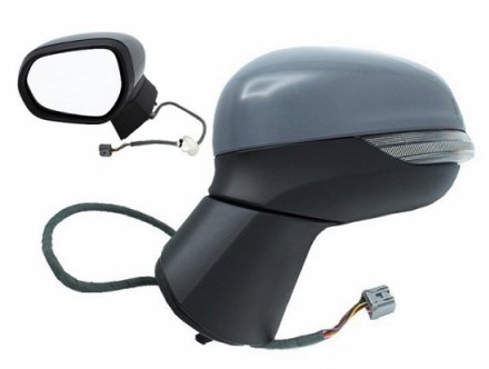 Acessar a peça Retrovisor esquerdo aquecido elétrico, rebatível para pintura + pisca + cortesia
