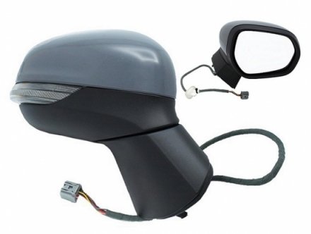 Acessar a peça Retrovisor direito aquecido elétrico, rebatível para pintura + pisca + cortesia + BLIS