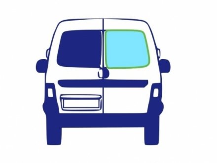 Acessar a peça Vidro traseiro direita escurecido em verde térmico [2ppt] + furo