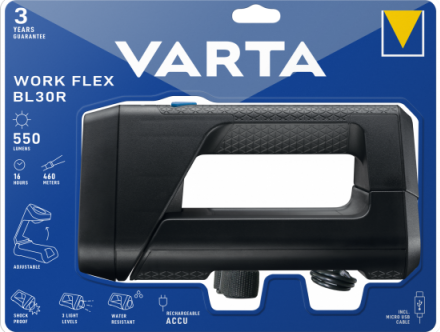 Acessar a peça Lanterna LED recarregável Varta Work Flex 55