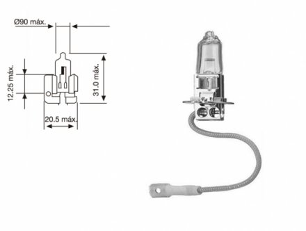 Acessar a peça Lâmpada H3 12V 55W (blister 1 unid.)