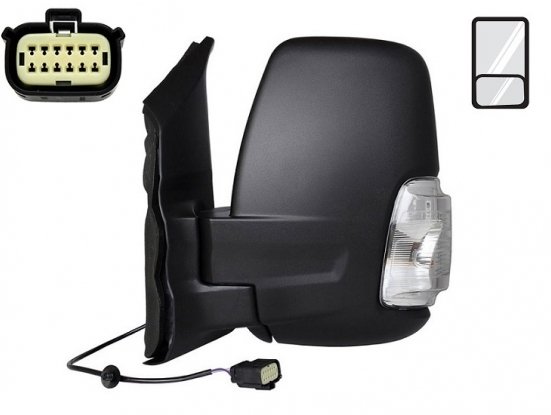 Acessar a peça Retrovisor esquerdo manual + pisca laranja [Curto]