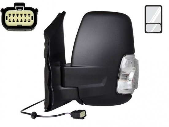 Acessar a peça Retrovisor esquerdo elétrico, térmico, rebatível + Side + pisca branca [Curto]